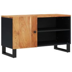 Meuble TV 80x33x46 cm bois d'acacia solide et d'ingénierie