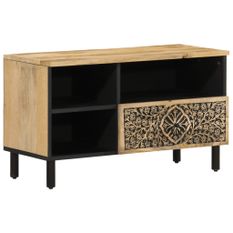 Meuble TV 80x33x46 cm bois massif de manguier