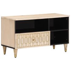 Meuble TV 80x33x46 cm bois massif de manguier