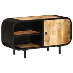 Meuble TV 90x30x48 cm Bois de manguier brut