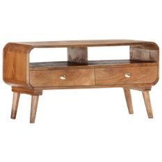 Meuble TV 90x35x47 cm Bois massif de manguier