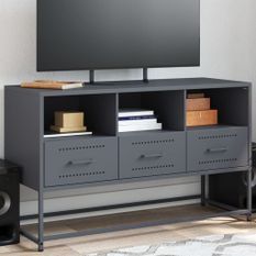 Meuble TV anthracite 100,5x39x60,5 cm acier