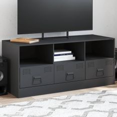 Meuble TV anthracite 99x39x44 cm acier