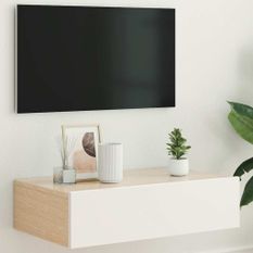 Meuble TV avec éclairage LED blanc 60x35x15,5 cm