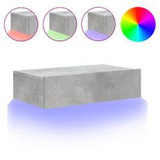 Meuble TV avec éclairage LED gris béton 60x35x15,5 cm