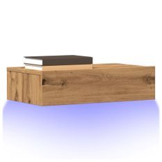 Meuble TV avec éclairages LED chêne artisanal 60x35x15,5 cm