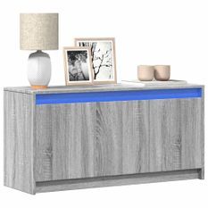 Meuble TV avec LED sonoma gris 100x34x50 cm bois d'ingénierie