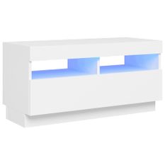 Meuble TV avec lumières LED Blanc 80x35x40 cm