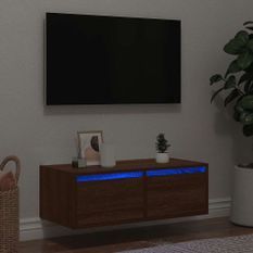 Meuble TV avec lumières LED chêne marron 75x35,5x25 cm