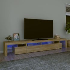 Meuble TV avec lumières LED Chêne sonoma 260x36,5x40 cm