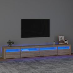 Meuble TV avec lumières LED Chêne sonoma 270x35x40 cm