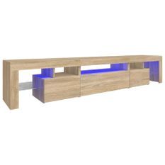 Meuble TV avec lumières LED Chêne sonoma