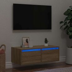 Meuble TV avec lumières LED chêne sonoma 75x35,5x25 cm