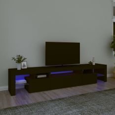 Meuble TV avec lumières LED Noir 215x36,5x40 cm