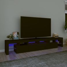 Meuble TV avec lumières LED Noir 230x36,5x40 cm