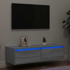 Meuble TV avec lumières LED sonoma gris 100X35,5x25 cm