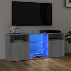 Meuble TV avec lumières LED Sonoma gris 120x30x50 cm