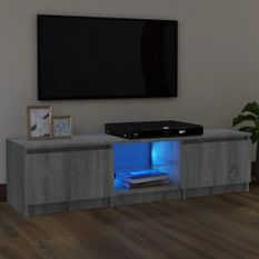 Meuble TV avec lumières LED Sonoma gris 140x40x35,5 cm