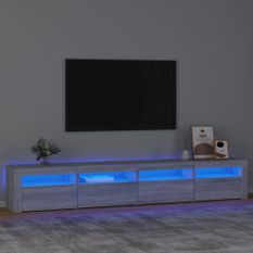 Meuble TV avec lumières LED Sonoma gris 240x35x40 cm