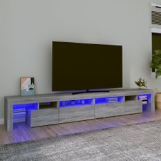 Meuble TV avec lumières LED Sonoma gris 260x36,5x40 cm