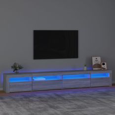 Meuble TV avec lumières LED Sonoma gris 270x35x40 cm