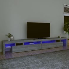Meuble TV avec lumières LED Sonoma gris 290x36,5x40 cm