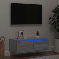 Meuble TV avec lumières LED sonoma gris 75x35,5x25 cm