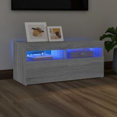 Meuble TV avec lumières LED Sonoma gris 90x35x40 cm