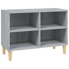 Meuble TV avec pieds en bois massif Sonoma gris 69,5x30x50 cm