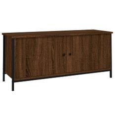 Meuble TV avec portes chêne marron 102x35x45 cm bois ingénierie