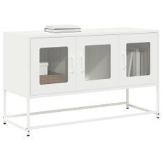 Meuble TV blanc 100,5x39x60,5 cm acier laminé à froid