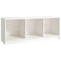 Meuble TV Blanc 104x33x41 cm Bois de pin massif