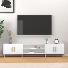 Meuble TV blanc 180x31,5x40 cm bois d'ingénierie