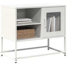 Meuble TV blanc 68x39x60,5 cm acier
