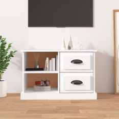 Meuble TV blanc 73x35,5x47,5 cm bois d'ingénierie