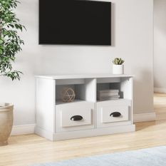 Meuble TV blanc 80x35x50 cm bois d'ingénierie