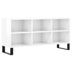 Meuble TV blanc brillant 103,5x30x50 cm bois d'ingénierie