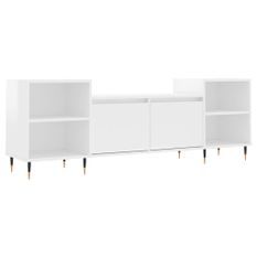 Meuble TV Blanc brillant 160x35x55 cm Bois d'ingénierie