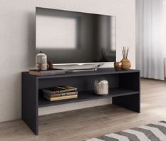 Meuble TV bois gris Thela 100 cm