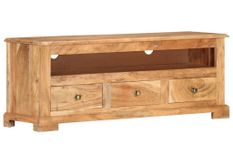 Meuble TV Bois massif d'acacia 110x30x40 cm Marron