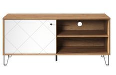 Meuble TV chêne artisan et blanc mat Kidou 123 cm