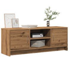 Meuble TV chêne artisanal 102x30x37,5 cm bois d'ingénierie