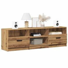 Meuble TV chêne artisanal 150x33,5x45 cm bois d'ingénierie