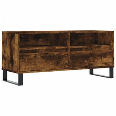 Meuble TV chêne fumé 100x34,5x44,5 cm bois d'ingénierie