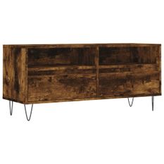 Meuble TV chêne fumé 100x34,5x44,5 cm bois d'ingénierie