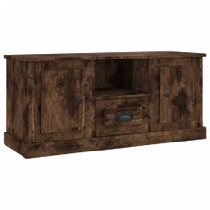 Meuble TV chêne fumé 100x35,5x45 cm bois d'ingénierie