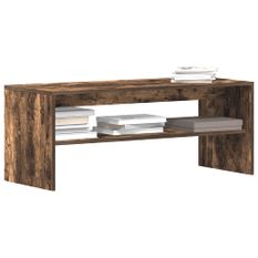 Meuble TV Chêne fumé 100x40x40 cm Bois d'ingénierie