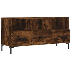 Meuble TV chêne fumé 102x36x50 cm bois d'ingénierie