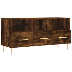 Meuble TV chêne fumé 102x36x50 cm bois d'ingénierie