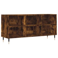 Meuble TV chêne fumé 103,5x30x50 cm bois d'ingénierie